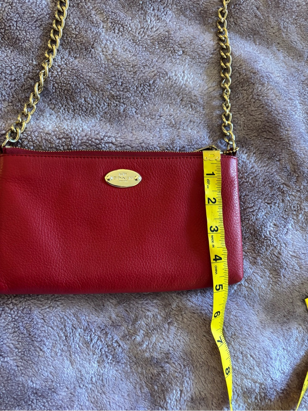 WORN ONCE COACH SMALL RED CROSSBODY BAG - Picture 10 of 16